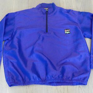 Sport Style Vintage Blue/Purple Large Half Zip Pullover Jacket